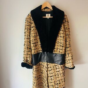 Mayle Vintage Tweed Black and Tan Coat RARE